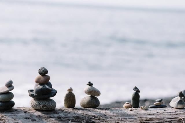 Image of small rocks stacked into a tower